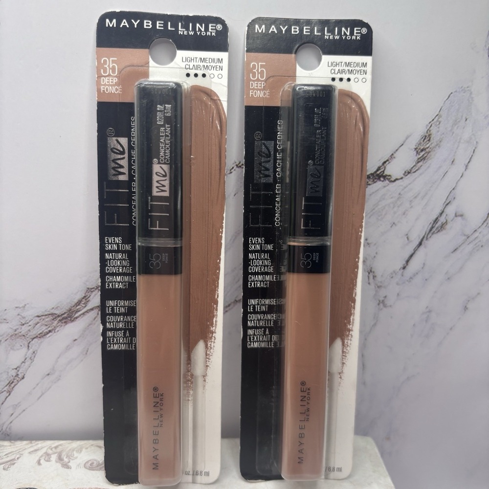 Maybelline Fit Me Liquid Concealer 35 Deep Foncé Light-Medium Clair Set Of 2 NEW